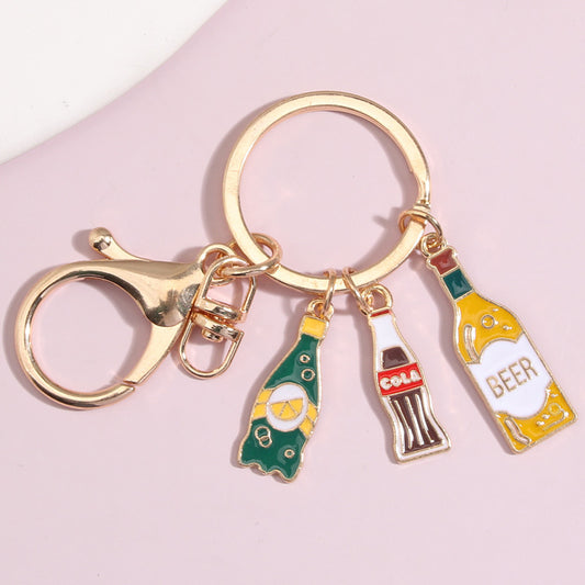 Wine Beer Drip Oil Keychain Pendant 63dc9fa2 8aac 4def a521 94a2ede0699a