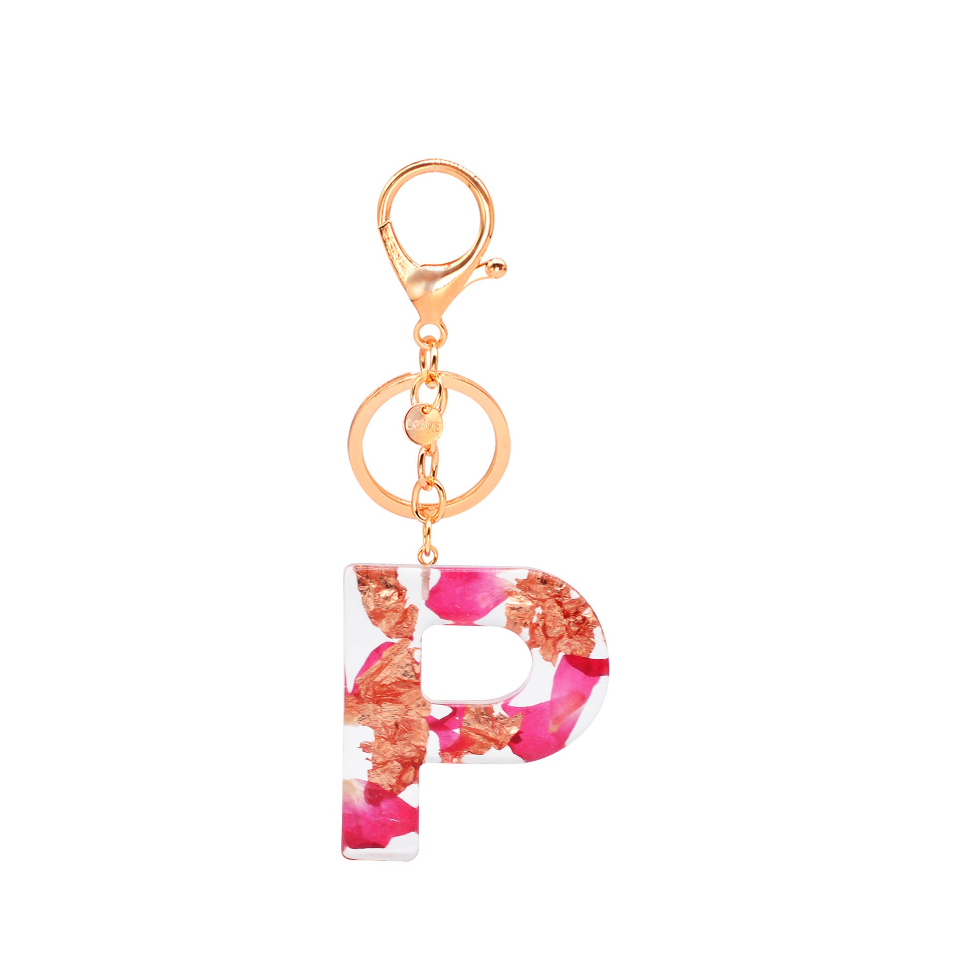 Petal Resin Keychain English Alphabet Pendant 63e91d61 f7a3 4b4b a5a8 81d1a8b79092