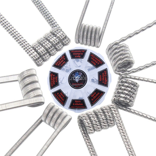 48pcs Pre Built Coils Rta Rda Flat Twisted Fused Clapton Qua - HD Wireless Product #1