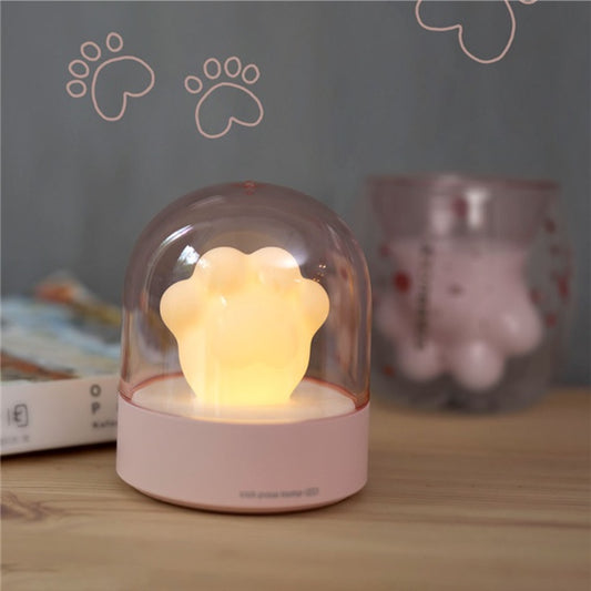 Exquisite Night Light Cat Paw Light USB Charging Music Box Warm Musical Lamp Cats Paw Lamp For Kids Children Gift Desktop Dec