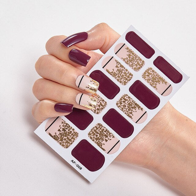 Solid Colors And Creative Nail Art Creative Women Salon Nail Decoration Fashion Nail Polish Nails Sticker Designer Nail Strip