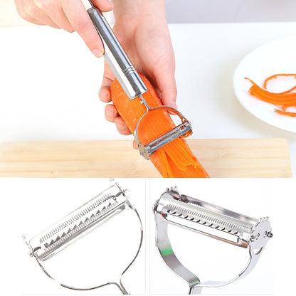 2 in1 Stainless Steel Potato Grater Julienne Peeler Kitchen Accessories Vegetables Peeler Double Planing Grater Kitchen Tools - HD Wireless Product #3
