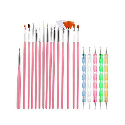 Nail Brush 20 Sets Of Color Painting Light Therapy Point Drill Pen 641646227284