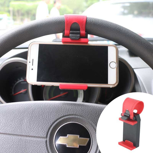 Car Steering Wheel Phone Clip Mount Holder Universal Bike Auto Camera GPS Stand Bracket For Phone - 图片 1