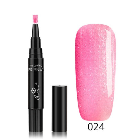 3 In 1 Gel Nail Varnish Pen Glitter One Step Nail Art Gel Polish Hybrid - HD Wireless Product #56