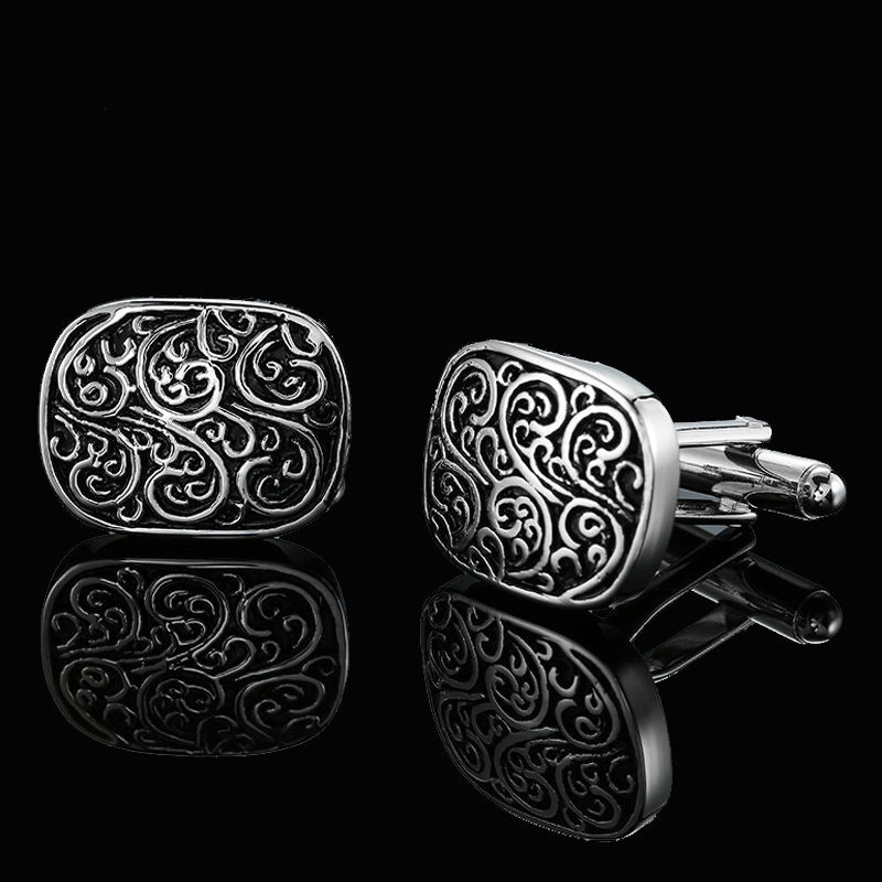 Men's Shirt French Cufflinks High Quality Enamel Vintage Pattern Laser Metal Cube Cufflinks 64291862 4e99 40af 9cfb 85e1e4626
