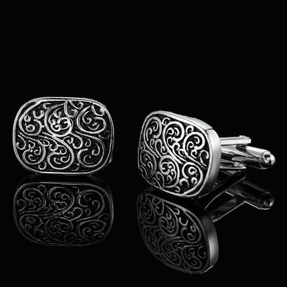 Men's Shirt French Cufflinks High Quality Enamel Vintage Pattern Laser Metal Cube Cufflinks 64291862 4e99 40af 9cfb 85e1e4626