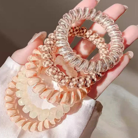 Telephone Wire Hair Ties Hair Rope Hair-binding High Elasticity Not Tight Hair 6441fda3 77cd 424b 9459 564f515f7b51