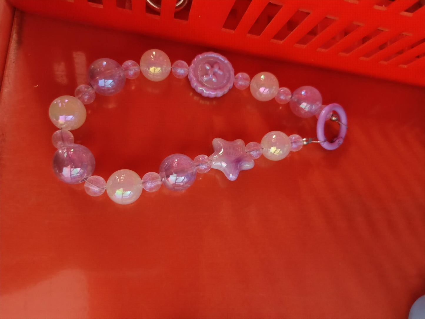 Bow Luminous Colorful Acrylic Beads Mobile Phone Charm Keychain 644b8c12 4370 497e 8536 9d67af98f797