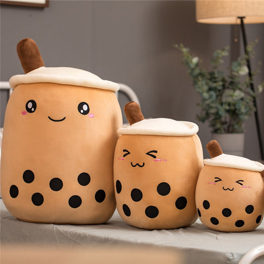 Cute Fruit Drink Plush Stuffed Soft Strawberry Milk Tea Plush Boba Tea Cup Toy Bubble Tea Pillow Cushion Kids Gift 6452671901