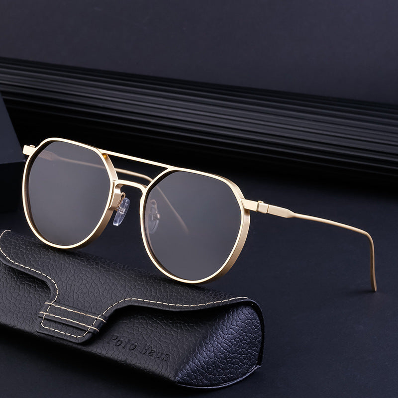 Men's Metal Double Beam Vintage Round Frame Sunglasses 6455dd4a c89d 491d 8126 c338429b8cee