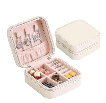 Creative travel portable jewelry box earrings earrings jewelry storage box leather small jewelry bag 645829958921