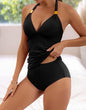 Women's Pure Color Halter Split Tie Two Piece Swimsuit 6458aa82 8eb0 4961 b5d7 b4cbcf463707
