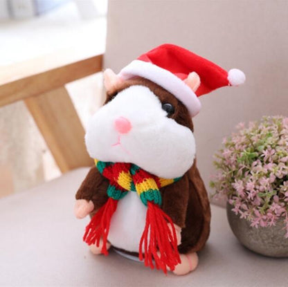 16cm Christmas Talking Hamster Plush Toy Interactive Sound Record Plush Hamster Stuffed Toys for Children Kids Christmas Gift - HD Wireless Product #11