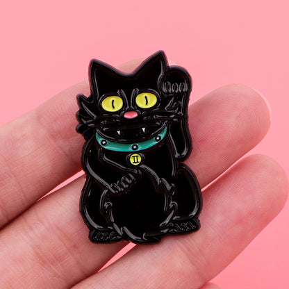 Creative Cartoon Cute Black Cat Alloy Brooch