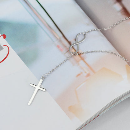 Cross s925 sterling silver female low-cut necklace 646460029694