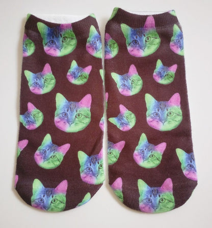 Popular Funny Unisex Short Socks 3D Cat Printed Anklet Socks Casual Socks 647104970954
