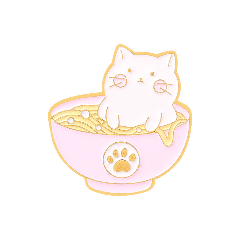 Kitty Brooch Bowl Cat Badge Golden M Badge Clothing Accessories Corsage Small Collar Pin 647b8fde 229f 4417 9f9d d9cfe708dc77