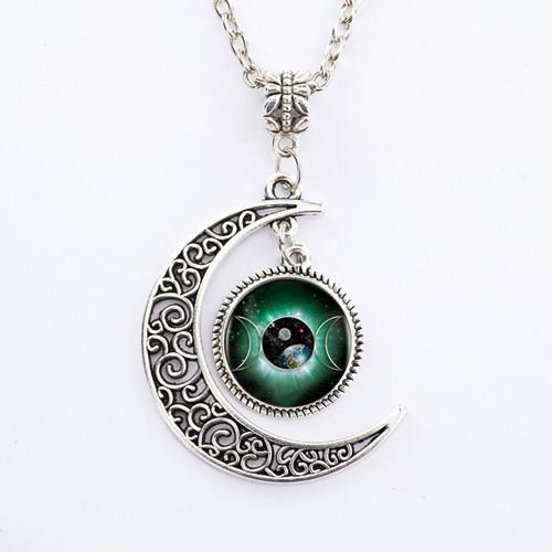 TRIPLE MOON GODDESS PENDANT NECKLACE 648007829625