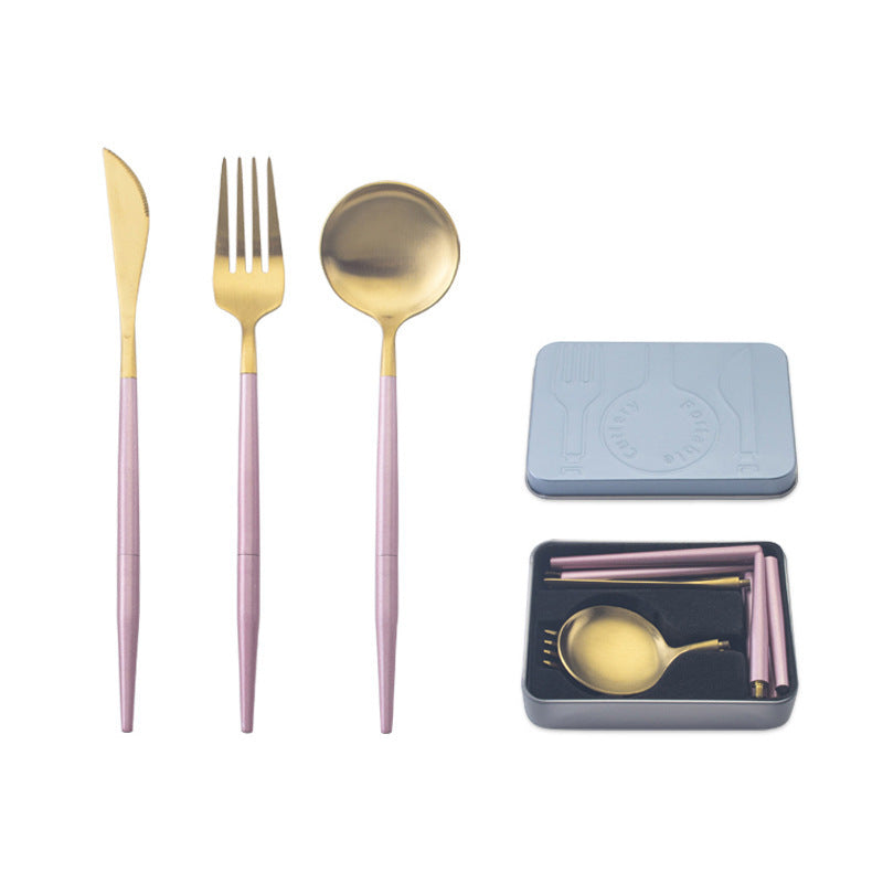 stainless steel portable cutlery set 6487342715721