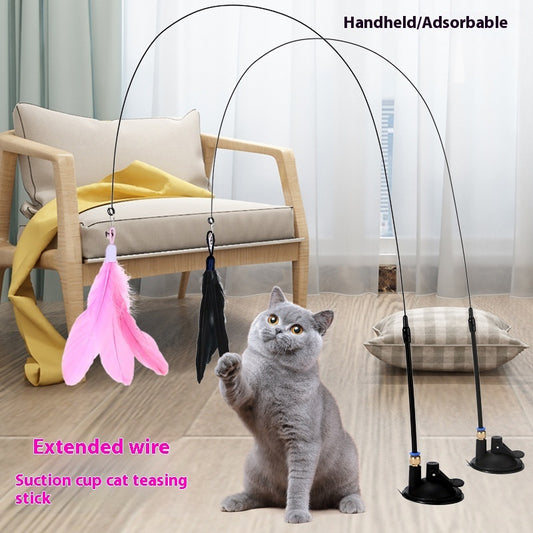 Cat Teaser With Bell Long Brush Holder Suction Cup Self-Hi Bite-resistant Feather 648de13d b7e6 4ce1 84c2 3118c9d54fb6 trans