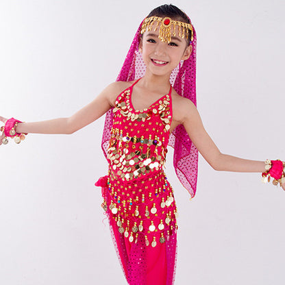 Children's Dancing Clothes Indian Dance Costume Xinjiang Dance Performance Wear Girls Belly Dance Children's National Perform