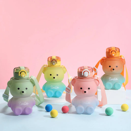 Cute Gradient Little Bear Cartoon Straw Plastic Cup 64c8edc1 07f9 40b0 8cd9 8fc73d9f19db