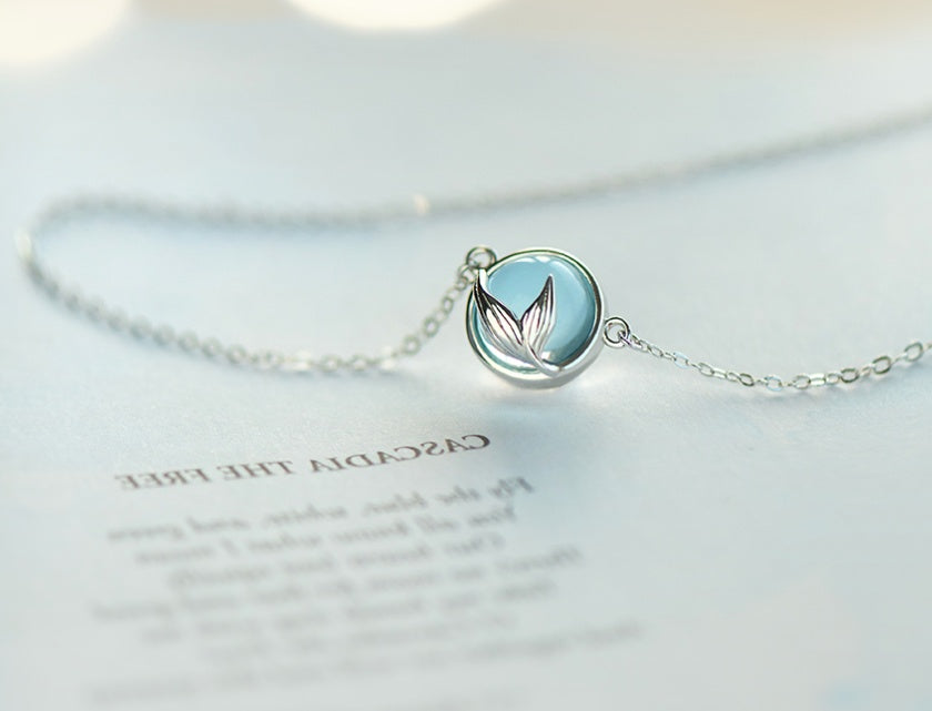 Mermaid bubble 925 silver necklace female net red ins pendant to send girlfriend temperament clavicle necklace 65036898085 29