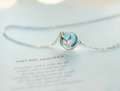 Mermaid bubble 925 silver necklace female net red ins pendant to send girlfriend temperament clavicle necklace 65036898085 29