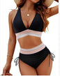 High Waisted Bikini Set With Color Blocking Drawstring Swimsuit 65076783 b7ff 44c3 a780 4539c65237a6