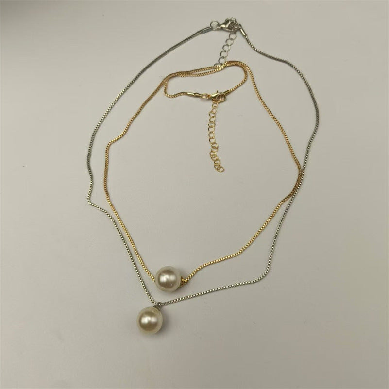 Japanese And Korean Style Oval Artificial Pearl Pendant Ins Light Luxury High-grade Necklace 6509e9d3 8152 438c 9f54 a2577db0