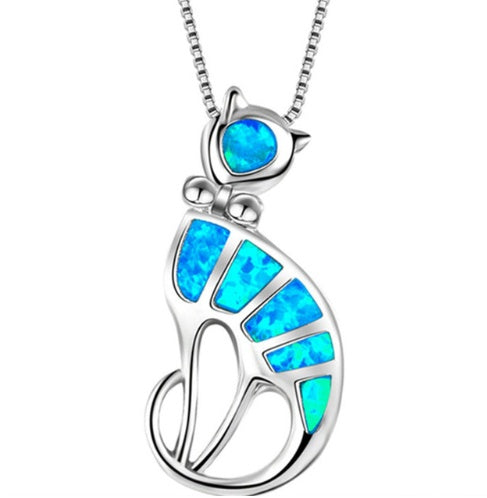 Fashion silver filled blue opal sea turtle pendant necklace for women female Animal wedding ocean beach jewelry gift 65316918