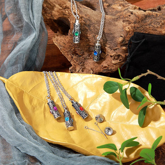 Stainless Steel Birthstone Cinerary Casket Openable Pendant Necklace 65417489 9fe3 4961 91e4 a33fc9705574