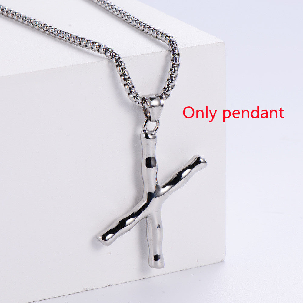 Three-dimensional 26 English Letter Pendant Necklace Fashion Jewelry Titanium Steel Couple Ornament 65420a3d b340 4c7f a84e 2