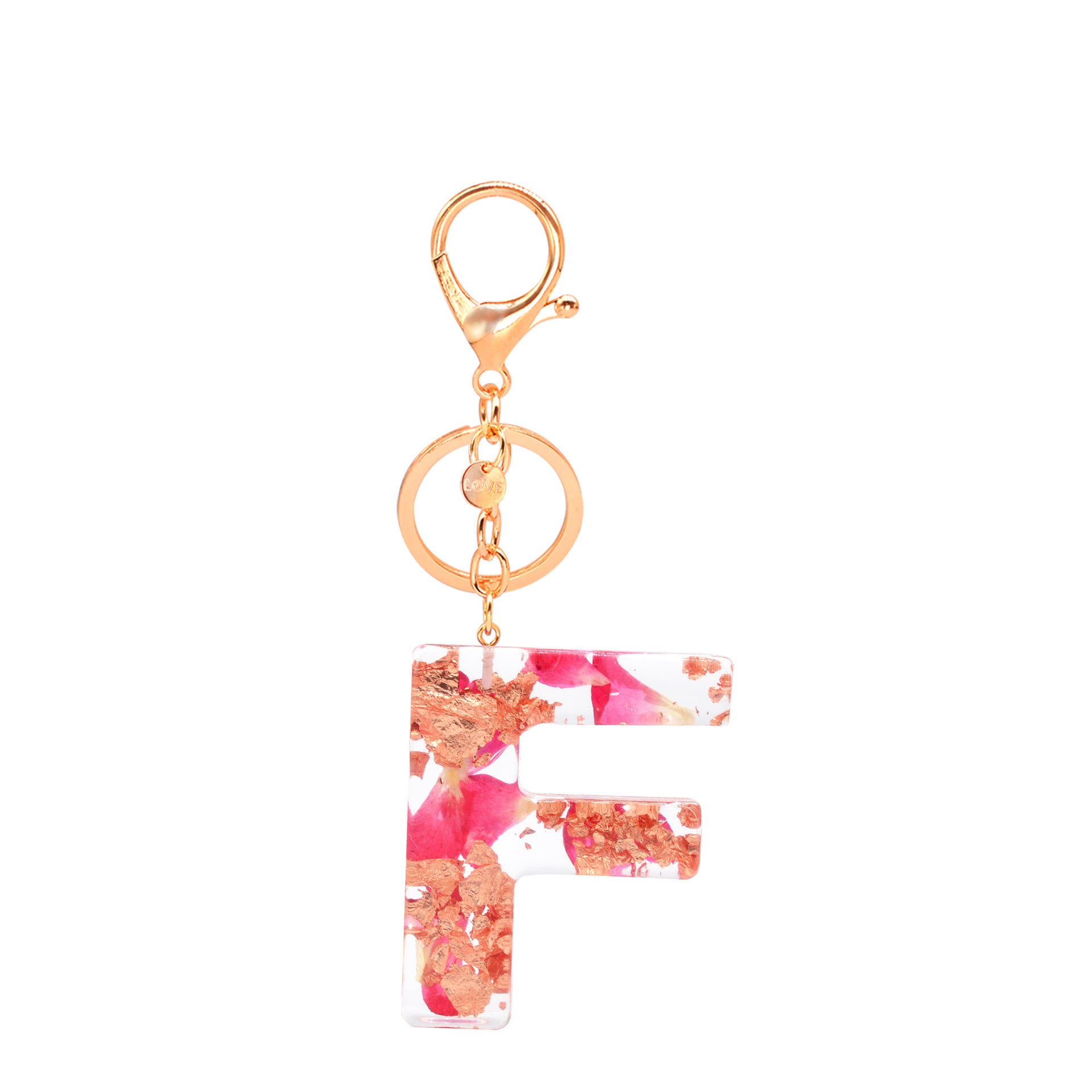 Petal Resin Keychain English Alphabet Pendant 6546882c 2ba5 4aa4 b6dd ee3d4a1fadc0