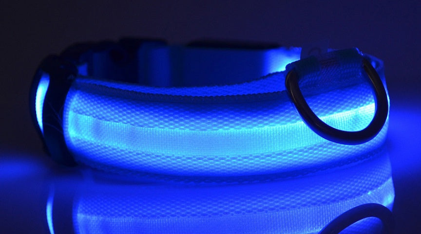 Nylon LED Pet Dog Luminous Collar Night Safety Flashing Glow in Dark Dog Cat Leash Adjustable Pet Supplies 656663905260 ddbe6