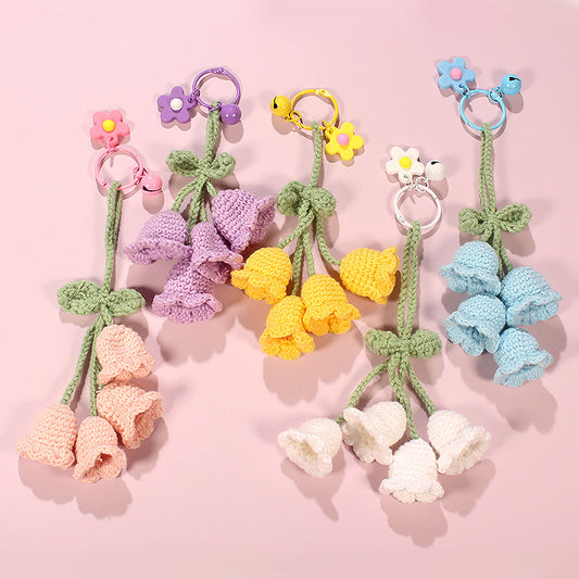 Hand-made Hook Braided Woolen Thread Lily Of The Valley Keychain 658e57aa 361f 490d 856d 4584f6b03b4d
