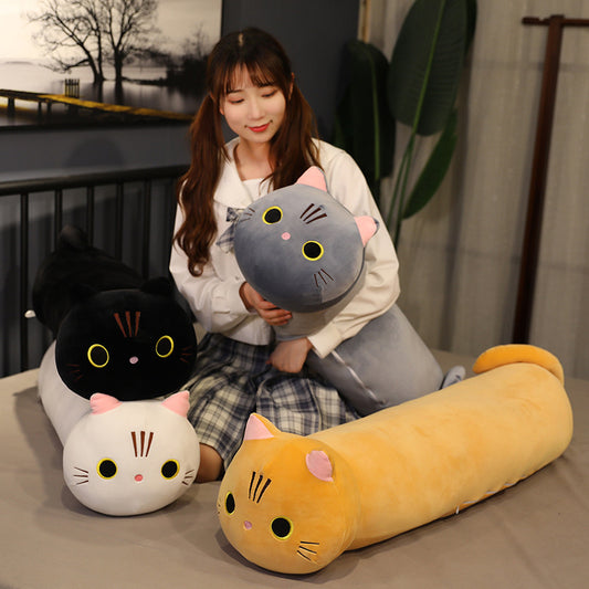 Large Size Cartoon Cat Plush Toys Stuffed Cloth Doll Long Animal Pillow Cushion 6599239720006