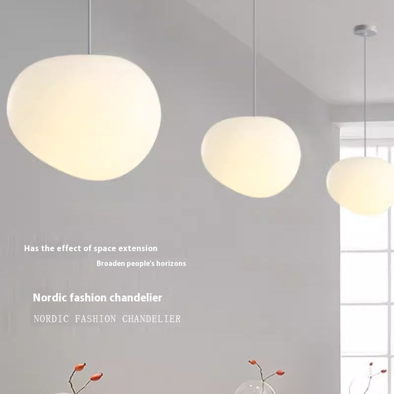 Simple Milky White Pebble Chandelier Restaurant Window Shop Light 659b4876 b71b 4768 8a06 d6872c508468 trans