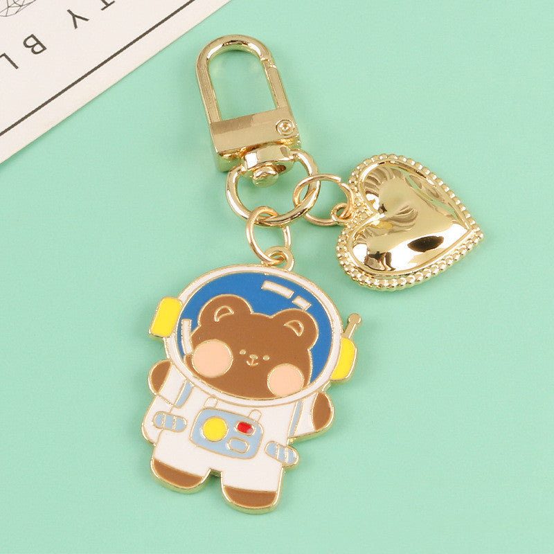 Cartoon Space Rabbit Space Bear Alloy Keychain Pendant 65ac0181 881c 433d a9c5 0ae421064dfc