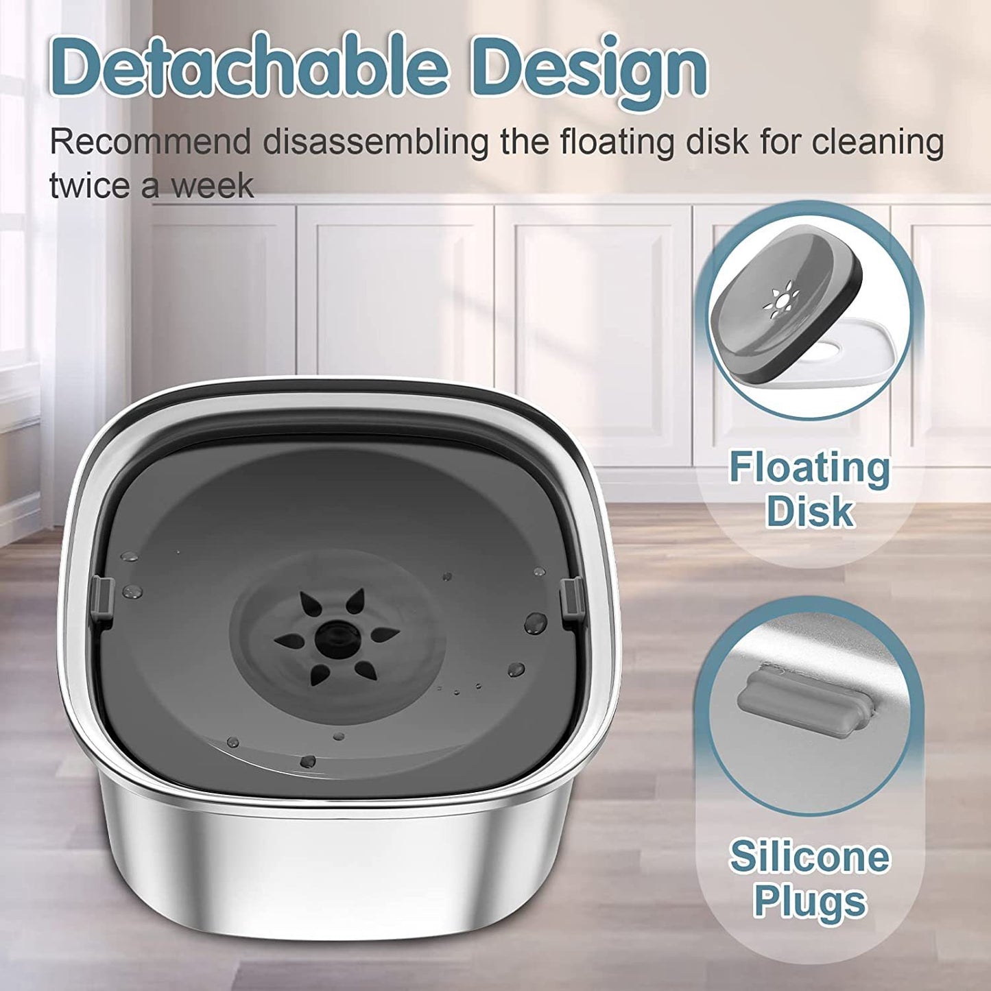 Pet Stainless Steel Water Bowl Large Capacity Floating 65f1f6ef 7775 4f3f a370 13af9cb70eb2