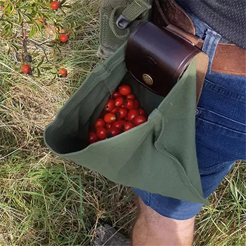 Leather Foraging Bag Mushroom Foraging Bag Canvas Foraging Pouch Collapsible For Hiking Camping Hunting Foraging Bag 660cd872
