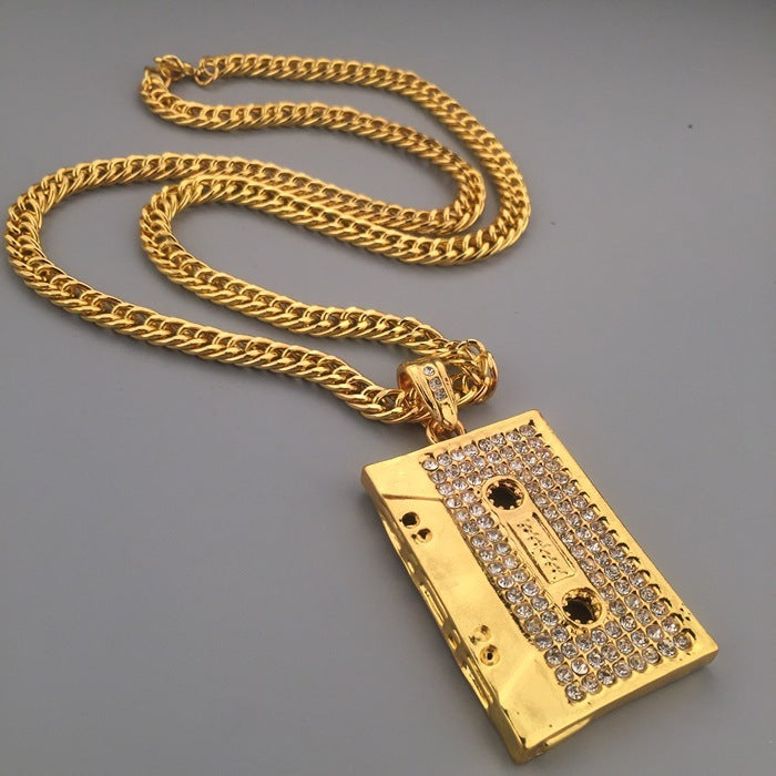 Tape microphone pendant necklace 662053102751