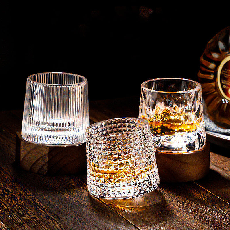 Thickened rotating tumbler whiskey glass 6621250735506