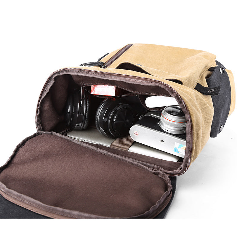 Canvas Men's Backpack Large Capacity Student School Bag 662352261788