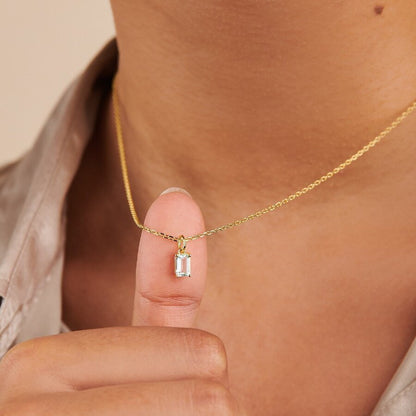 Rectangular 12month Birthday Stone Pendant Colorful Zircon Clavicle Chain 662f7a9e 38ae 4544 8300 547826b58a87