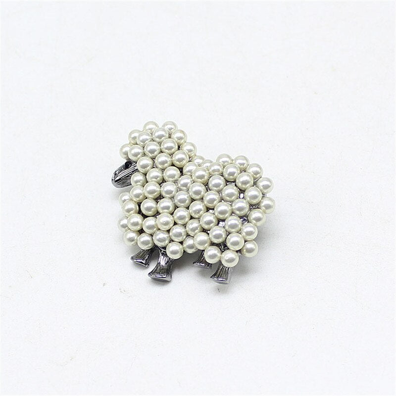 Full lamb pearl cute lamb brooch 663580241649
