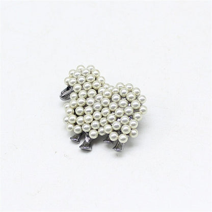 Full lamb pearl cute lamb brooch 663580241649
