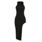 Women's Fashion Simple Round Neck Sleeveless Splicing Slim Dress 66451ed0 84df 4ec3 9a38 a836d727110b