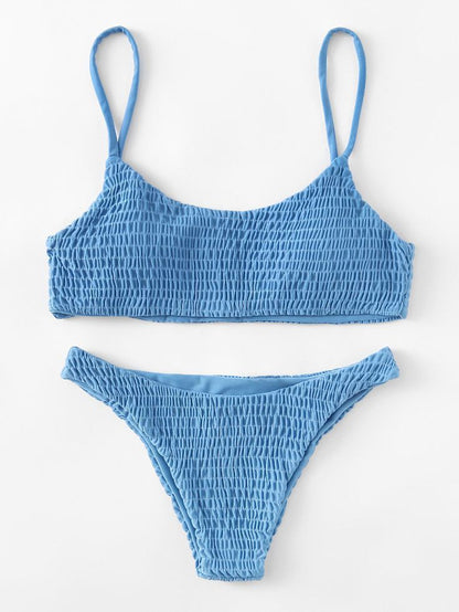Swimsuit sexy pleated triangle bikini 6648923846916